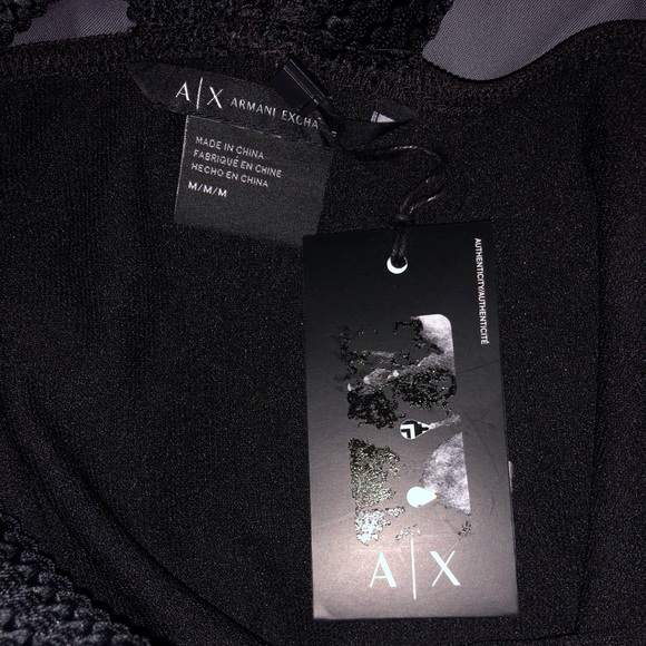 NWT Armani Exchange Black Top Sz M - Picture 5 of 5